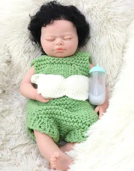 Hiram - 20" Full Silicone Reborn Baby Dolls Platinum Silicone Real Toddlers Boy with Sleeping Face