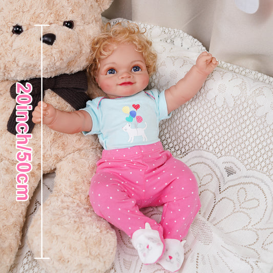 Katya - 20" Adorable Lifelike Reborn Baby Dolls Girl with Opened Blue Eyes
