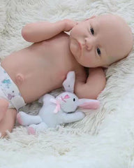 Neil - 18" Full Silicone Reborn Baby Dolls Cute Awake Newborn Boy with Chubby and Pliable Little Hands