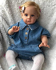 Sheila - 22" Reborn Baby Dolls Adorable Toddlers Girl with Soft Vinyl Silicone Limbs