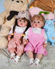 Isabella - 22" Real Looking Lifelike Handmade Twin Sisters Reborn Toddlers Baby Dolls