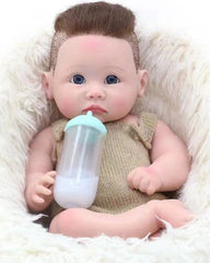 Colin - 18" Full Silicone Reborn Baby Dolls Realistic Handmade Awake Newborn Boy with Platinum Silicone Body