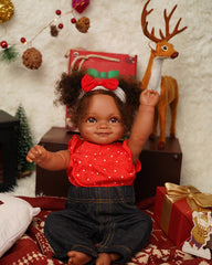 Tanisha - 20" Reborn Baby Dolls Black African American Newborn Girl with Hand-rooted Hair