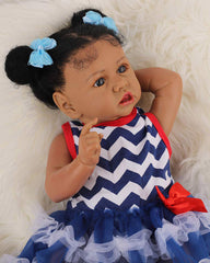 Gabriella - 20" Reborn Baby Dolls Sweet African American Newborn Girl with Weighted Soft Body