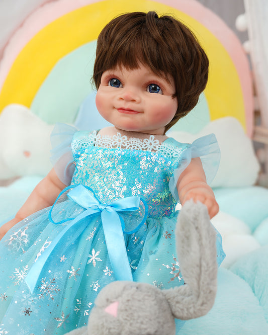 Quinbee - 20" Reborn Baby Dolls Awake Think Hair Newborn Girl - VacosHeart Designed