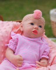 Nora - 16" Full Silicone Reborn Baby Dolls Baby-full lips Newborn Girl with Cute Mouth and Pliable And Authentic Little Feet