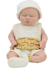 Margery - 18" Full Silicone Reborn Baby Dolls Platinum Silicone Real Newborn Girl with Sleeping Face