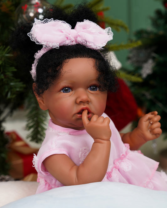 Rhea - 20" Reborn Baby Dolls Lifelike African American New Born Girl Best Gift