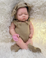 Aubrey - 18" Full Silicone Reborn Baby Dolls Realistic Safest Silicone Real Lifelike Handsome Asleep Newborn Boy