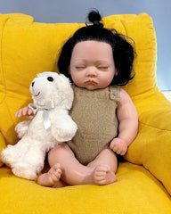 Aubrey - 18" Full Silicone Reborn Baby Dolls Realistic Safest Silicone Real Lifelike Handsome Asleep Newborn Boy