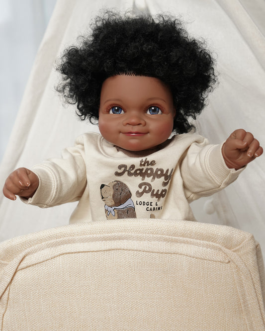 Asuman - Black Reborn Baby Dolls - 20 Inch African American Realistic Reborn Boy, Lifelike Newborn Doll That Look Real Weighted Soft Body