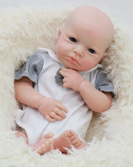 Alexander - 18" Full Silicone Reborn Baby Dolls Weighted Realistic Newborn Boy with 3D Skin Body