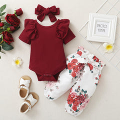 (Buy 1 get 1 at 50% off) 2PK Red Onesie + Pants Clothes for 18" -20" Reborn Baby Dolls