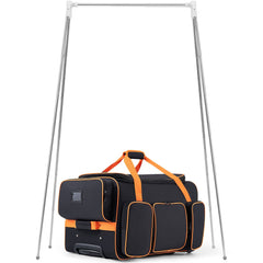 Dance Bag with Garment Rack, 23" Dance Costumes Rolling Garment Bags For Travel, Garment Duffle Bag For Dance Competition Travel Bag with Garment Rack (Black with Orange Trim)