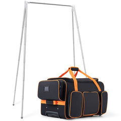 Dance Bag with Garment Rack, 23" Dance Costumes Rolling Garment Bags For Travel, Garment Duffle Bag For Dance Competition Travel Bag with Garment Rack (Black with Orange Trim)