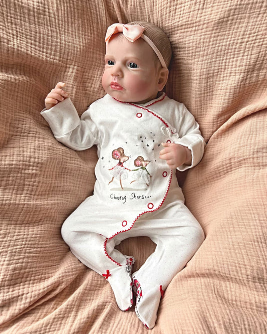 Philippa - 20" Reborn Baby Dolls Bright Big Blue Eyes Newborn Girl With Hand-painted Hair