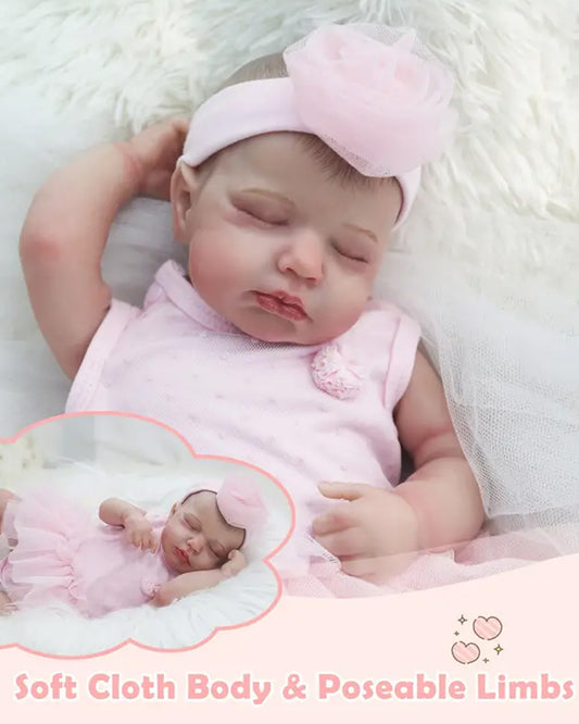 Charissa - 20" Reborn Baby Dolls Realistic Newborn Baby Girl with Lifelike Face and Limbs for Kids Age 3+