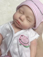 Jessica - 13" Full Silicone Reborn Baby Dolls Hand Painted Cute Newborn Girl with Handmade Soft Touch