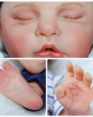 Ruby - Lifelike Reborn Baby Dolls - 22inch Realistic Sleeping Baby Infant Boy Dolls with Soft Cloth Body Vinyl Limbs for Kids Gift Age 3+