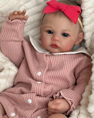 Matilde - 22" Reborn Baby Doll Meadow Newborn Baby Size Real Picture Handmade 3D Skin Painted Hair Visible Veins