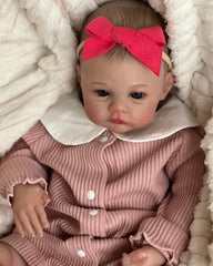 Matilde - 22" Reborn Baby Doll Meadow Newborn Baby Size Real Picture Handmade 3D Skin Painted Hair Visible Veins