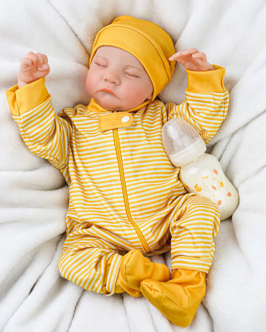 Noah - 17" Reborn Baby Dolls Looks Real Life Soft Silicone Vinyl  Newborn Boy with Sleeping Eyes