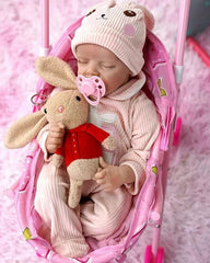 Flavia - 18" Reborn Baby Dolls Gently Parts Their Lips Newborn Girl and Immersed in the Realm of Dreams