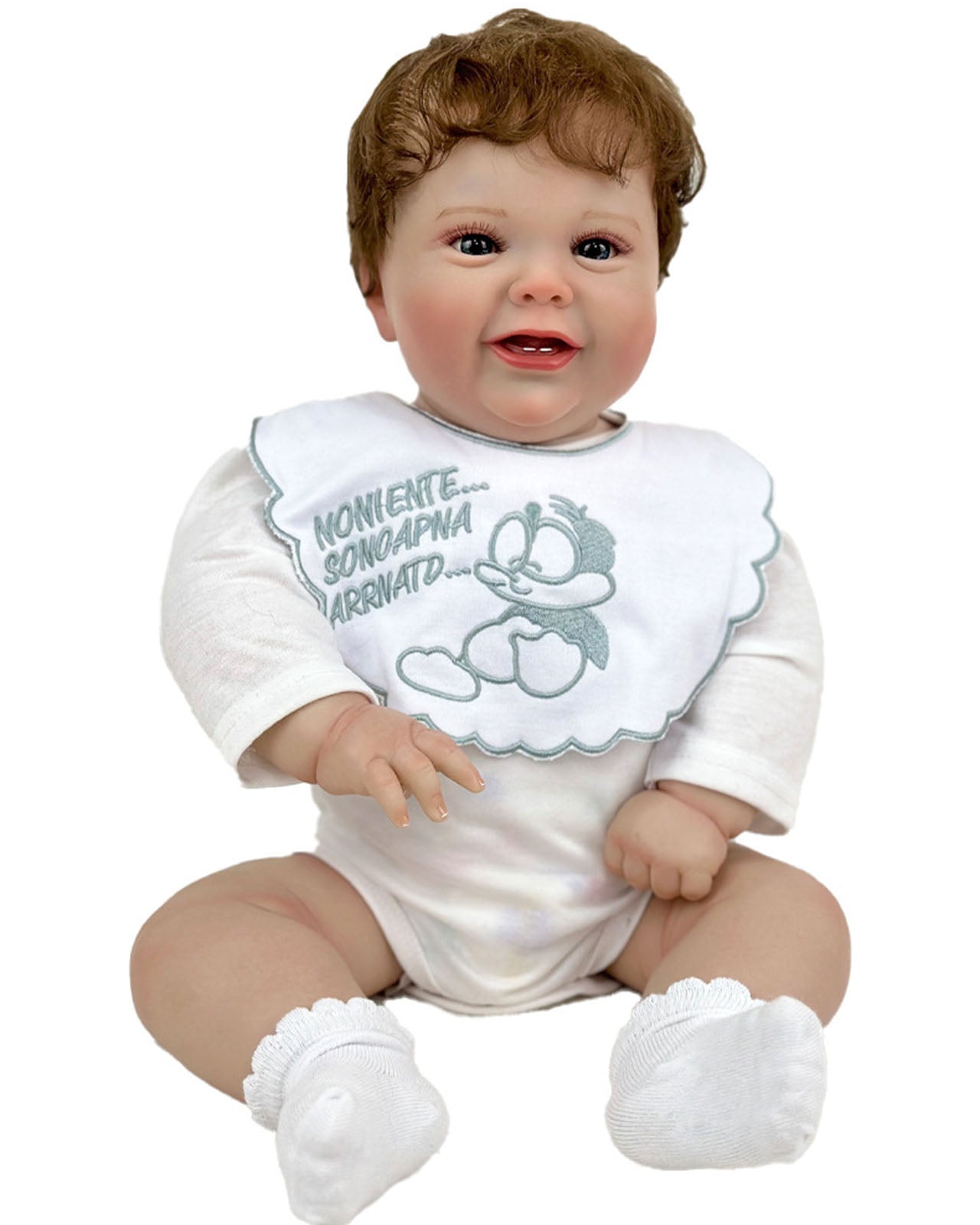 22-inch 1.7 kg Reborn Baby Doll toothy smiling boy - Vacos Store