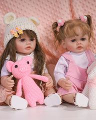 Isabella / Loria - 22" Real Looking Lifelike Handmade Twin Sisters Reborn Toddlers Baby Dolls