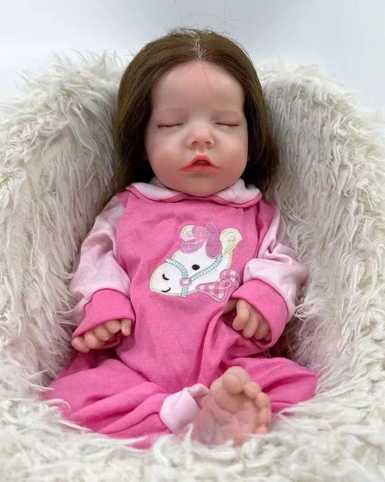 Jennifer - 18" Full Silicone Reborn Baby Dolls Realistic Sleeping Newborn Girl with Chubby and Pliable Little Hands