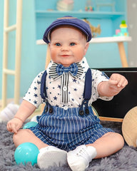 Jarvis - 24" Reborn Baby Dolls Handmade Vinyl Silicone Toddlers Boy with Weighted Cloth Body