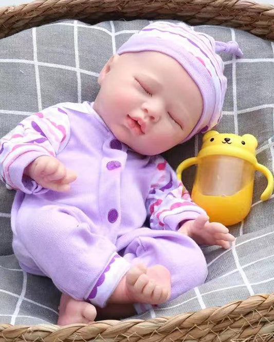 Uerica - 13" Full Silicone Reborn Baby Dolls Cute Sleeping Premature Girl with Soft Touch