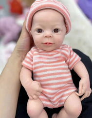 Hank - 13" Solid Platinum Liquid Full Silicone Reborn Baby Boy Doll with Extremely Flexible Body