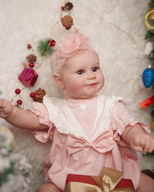 Wallis - 24" Reborn Baby Dolls Cute Chubby Toddlers Girl with Enchanting Innocent Expression