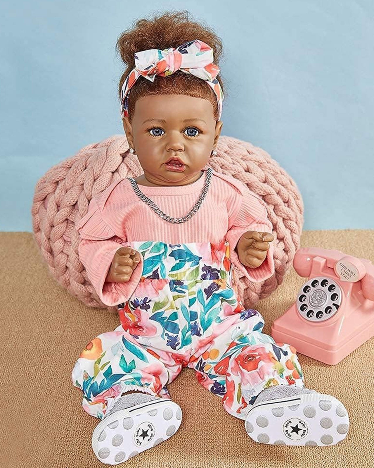 Finley - 20" Reborn Baby Dolls African American Newborn Black Girl with Lifelike Soft Body
