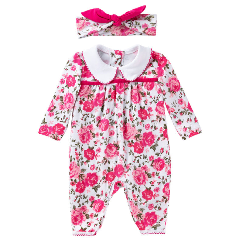 (Buy 1 get 1 at 50% off) Rose-patterned Long-sleeved Jumpsuit for 24" Reborn Baby Dolls