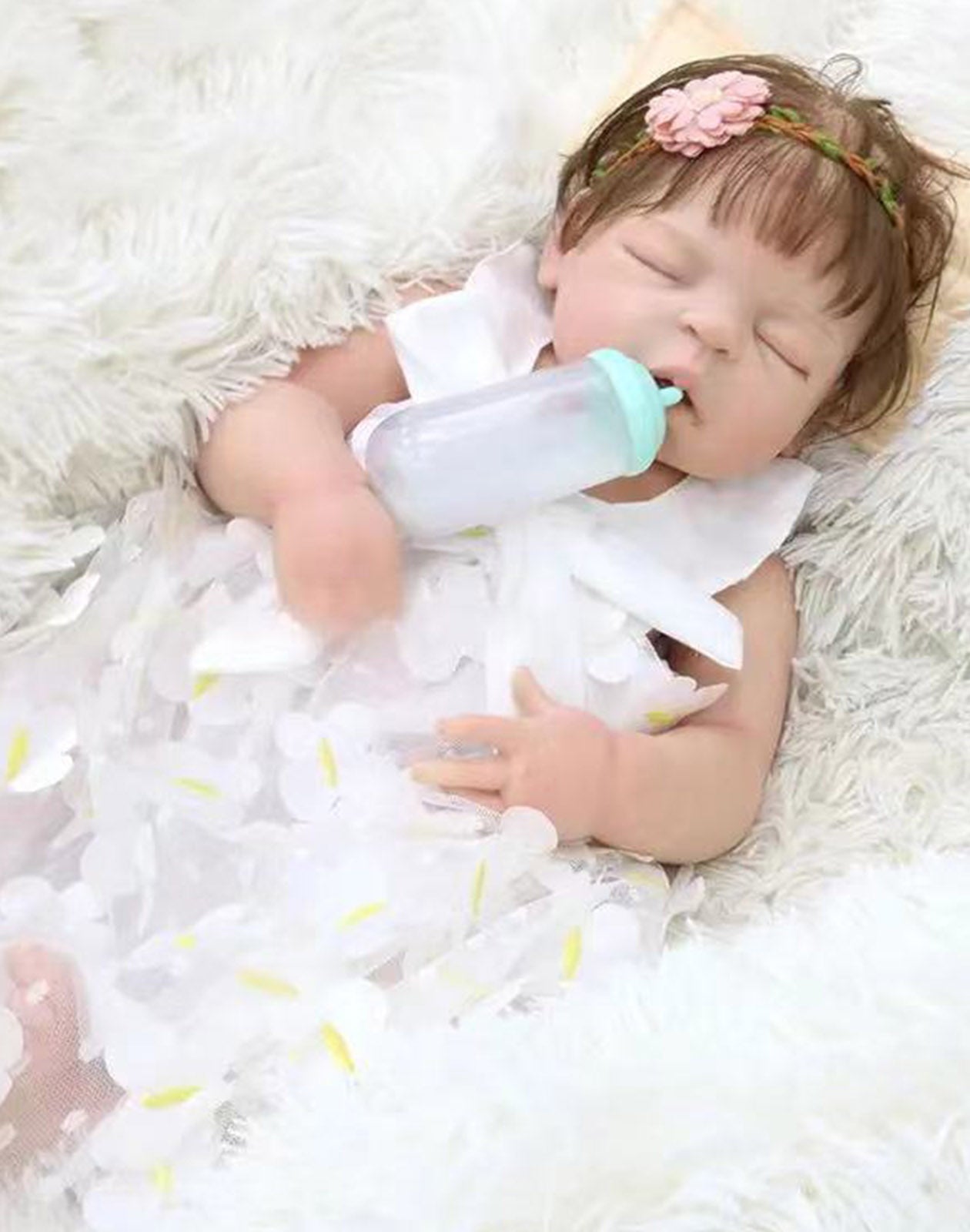 Laura - 22" Full Silicone Reborn Baby Dolls Lifelike Weighted Toddler Girl With Soft Touch Cuddly Body