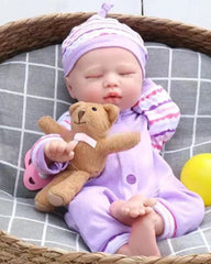 Uerica - 13" Full Silicone Reborn Baby Dolls Cute Sleeping Premature Girl with Soft Touch