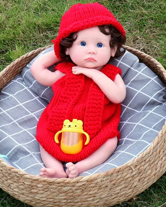 Maddy - 18" Full Silicone Reborn Baby Dolls Soft Chubby Newborn Girl with Handmade Lifelike Painted