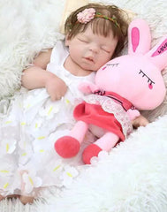 Laura - 22" Full Silicone Reborn Baby Dolls Lifelike Weighted Toddler Girl With Soft Touch Cuddly Body