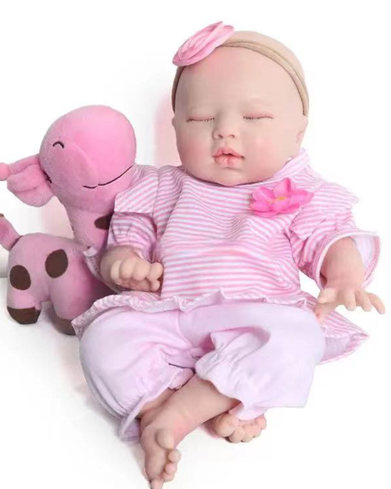 Uerica - 13" Full Silicone Reborn Baby Dolls Cute Sleeping Premature Girl with Soft Touch