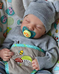 Gary - 17" Reborn Baby Dolls Lifelike Washable Sleeping Newborn Boy with Full Body Vinyl