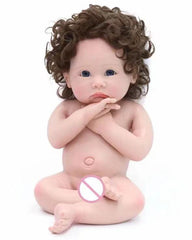 Maddy - 18" Full Silicone Reborn Baby Dolls Soft Chubby Newborn Girl with Handmade Lifelike Painted
