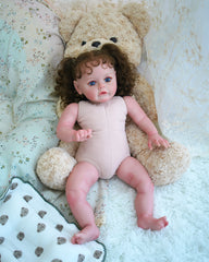 Serenity - 24" Reborn Baby Dolls Bright Big Blue Eyes Toddlers Girl with Long Curly Hair