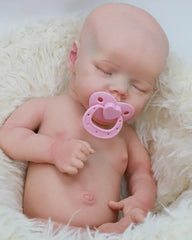 Cecily - 18" Full Silicone Reborn Baby Dolls Flexible Awake Newborn Girl with Soft Touch Full Silicone Body