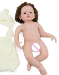Ruth - 22" Full Silicone Reborn Baby Dolls Cute Awake Toddler Girl with Hand-rooted Hair