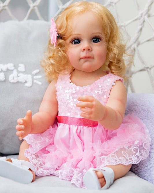 Maggie - 22" Reborn Baby Dolls Adorable Flexible Toddlers Girl with Rooted Hair