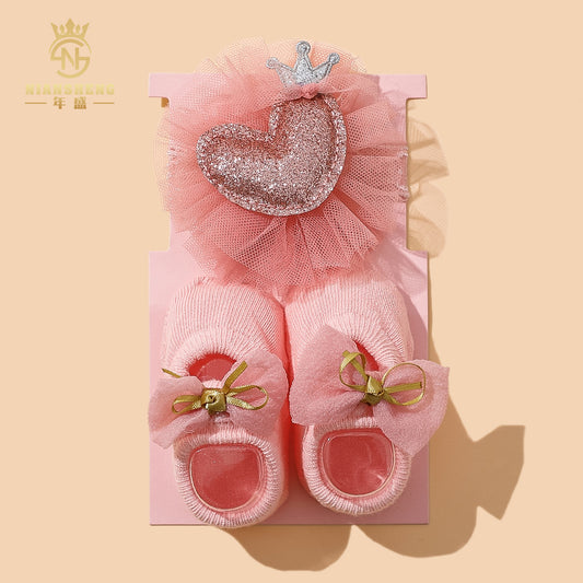 (Buy 1 get 1 at 50% off) Cute Headband Set Princess Flower Tiara with Socks