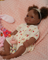 Lena - Lifelike Reborn Baby Dolls Black -20 Inch Baby-Soft Body & Curls Realistic-Newborn Baby Dolls African American Real Life Baby Girl