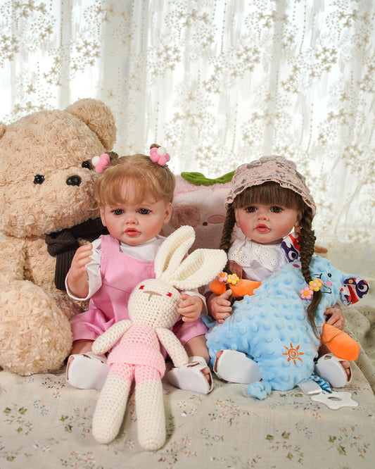 Isabella - 22" Real Looking Lifelike Handmade Twin Sisters Reborn Toddlers Baby Dolls